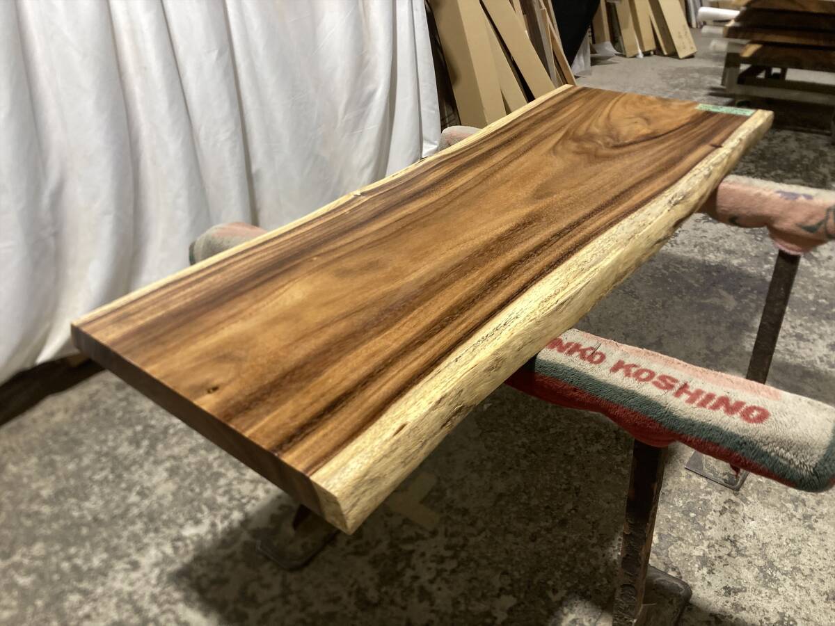 モンキーポッド9312 一枚板無垢 乾燥材 1580x590-560x52mm カウンター センターテーブル ダイニングテーブル_画像2