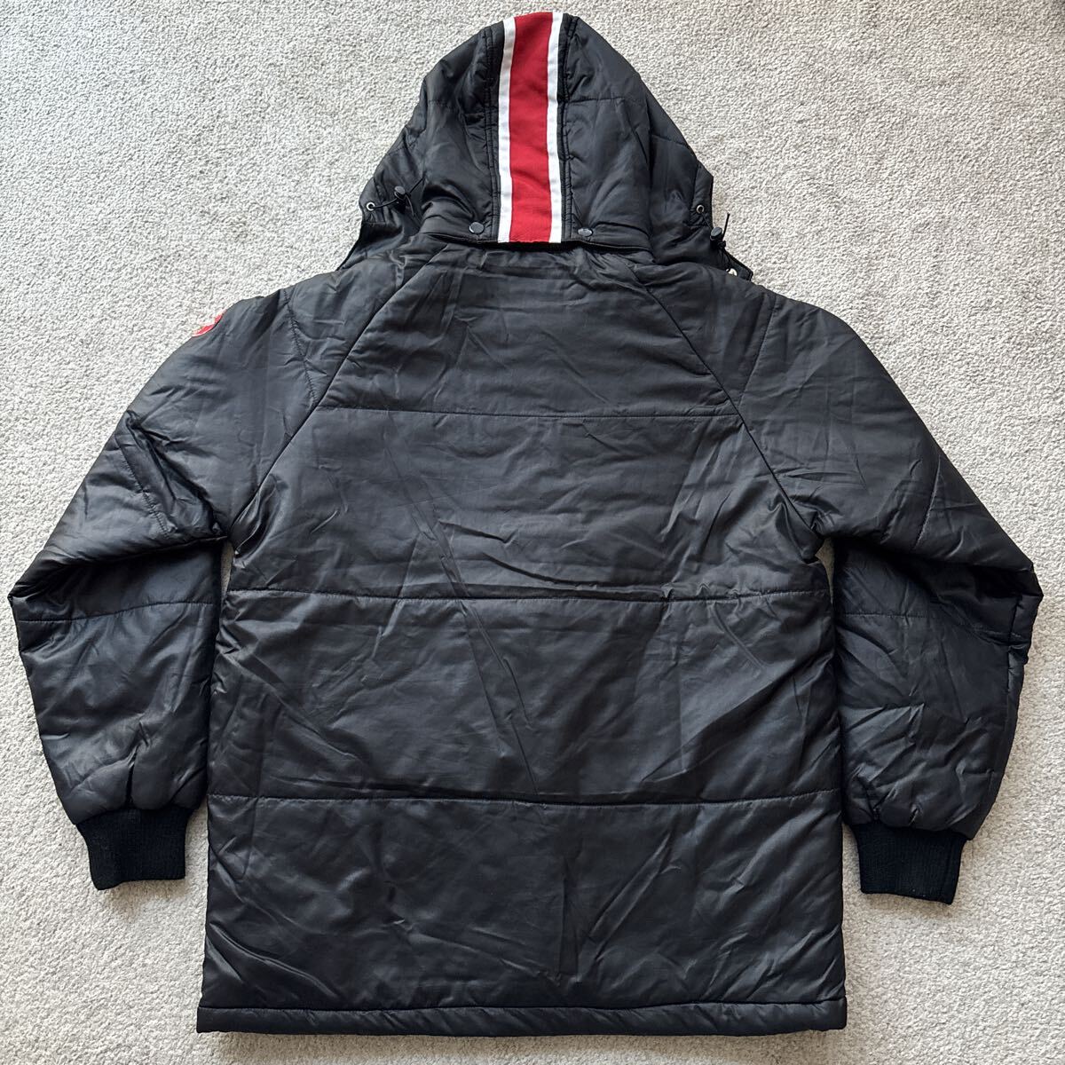 美品 TEXACO テキサコ 中綿 ナイロン モーターサイクル ジャケット (L) ブラック ワッペン付 パーカー MOTORCYCLE JACKET 上野商会 AVIREX_画像9