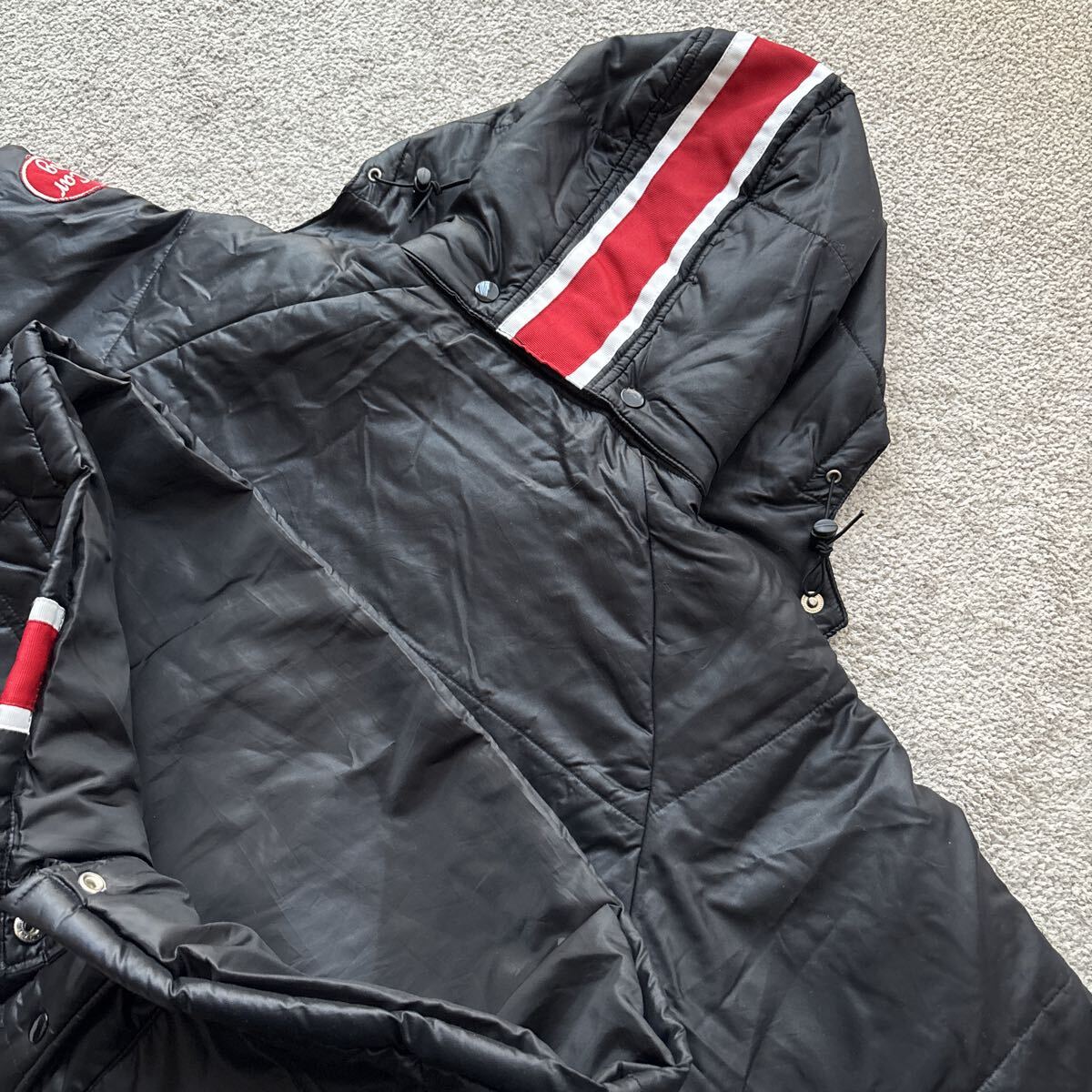 美品 TEXACO テキサコ 中綿 ナイロン モーターサイクル ジャケット (L) ブラック ワッペン付 パーカー MOTORCYCLE JACKET 上野商会 AVIREX_画像10