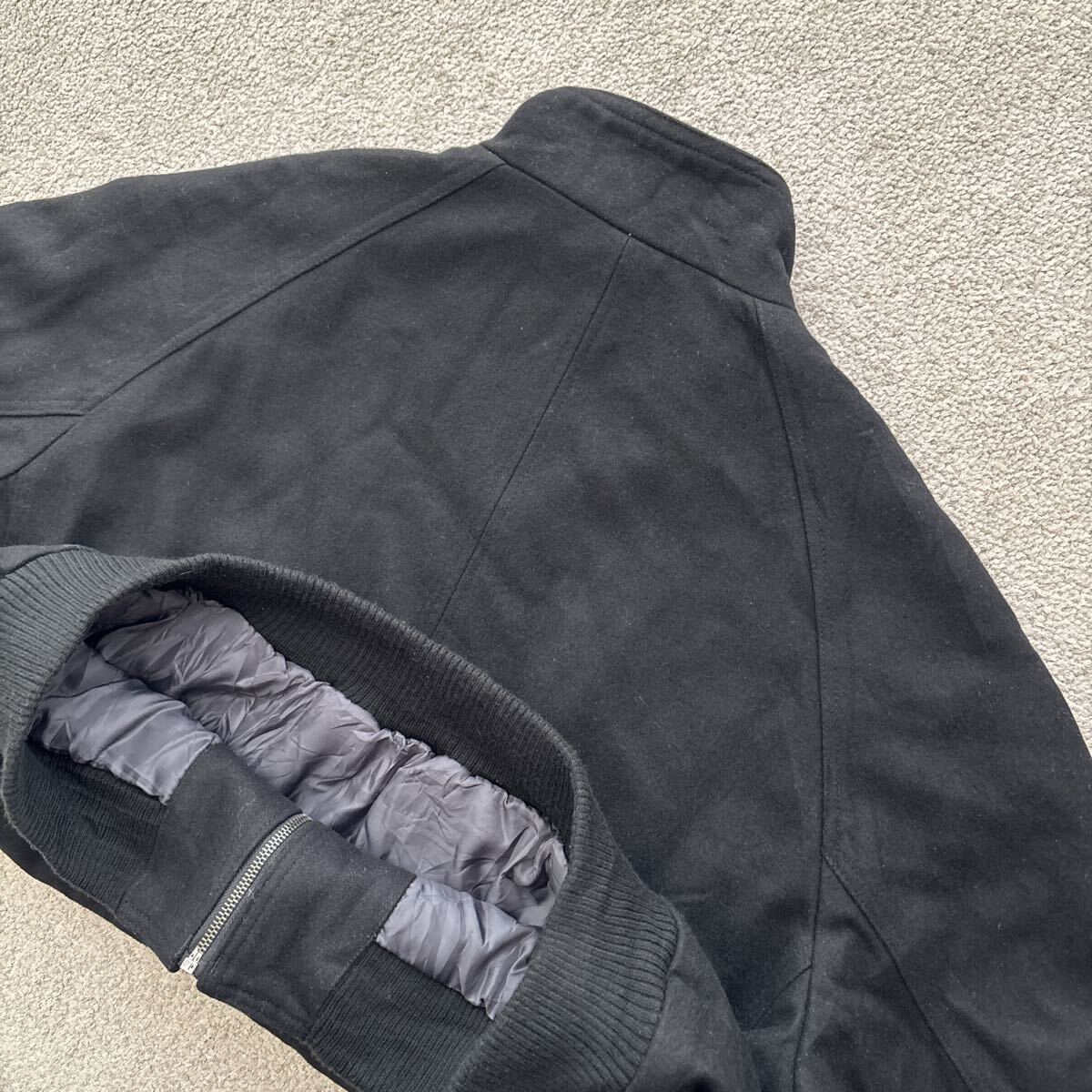 LONDON FOG ロンドンフォグ ウール ジャケット 中綿 ブルゾン ジャンバー (L) ブラック WOOL JACKET 黒_画像10