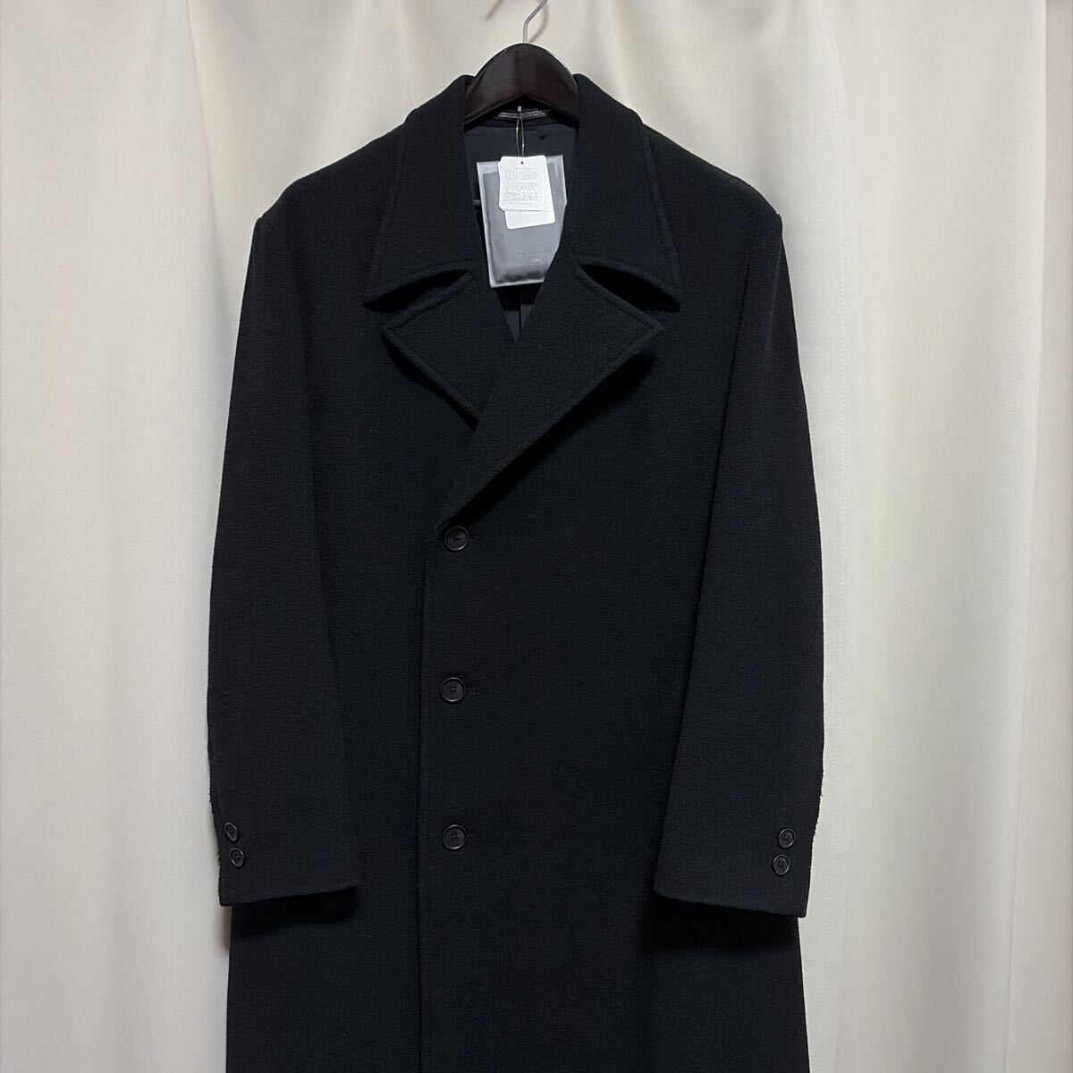 タグ付き 22AW Yohji Yamamoto POUR HOMME 部分的裁切ロングコート_画像1
