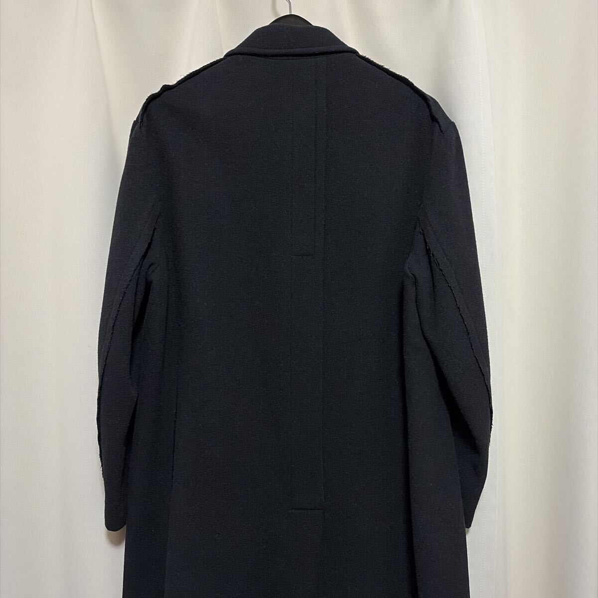 タグ付き 22AW Yohji Yamamoto POUR HOMME 部分的裁切ロングコート_画像4