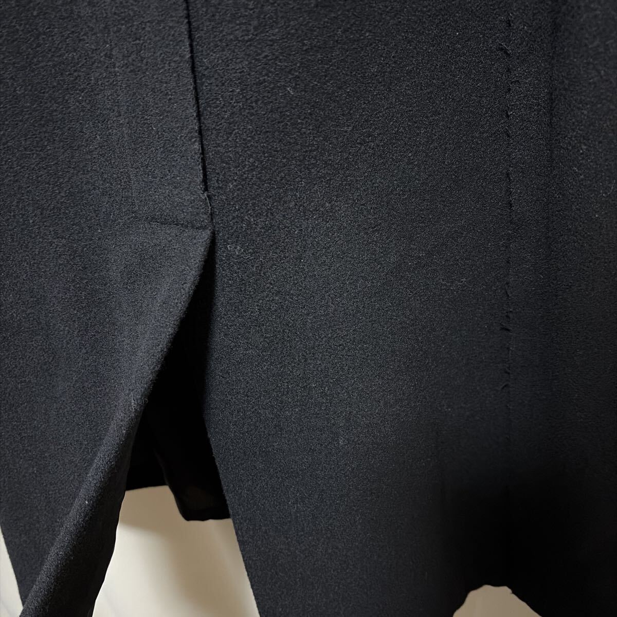 タグ付き 22AW Yohji Yamamoto POUR HOMME 部分的裁切ロングコート_画像5