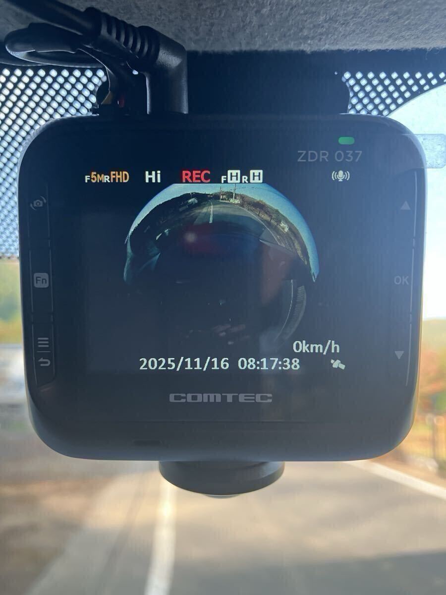 【送料無料！１円～売切り】コムテックZDR-037前後2カメラドライブレコーダー/360°フロントカメラ搭載/駐車監視録画直配線仕様/ 作動OK !_画像8