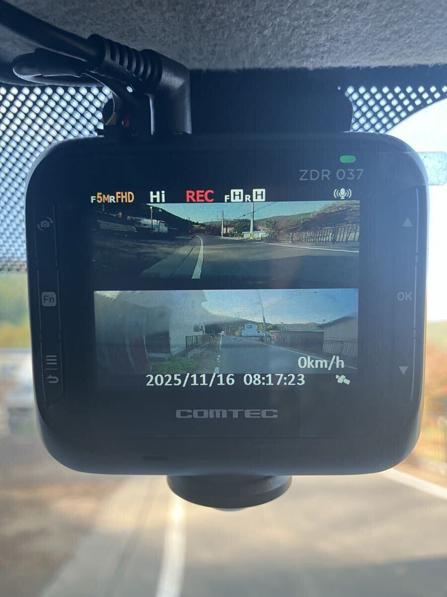 【送料無料！１円～売切り】コムテックZDR-037前後2カメラドライブレコーダー/360°フロントカメラ搭載/駐車監視録画直配線仕様/ 作動OK !_画像9