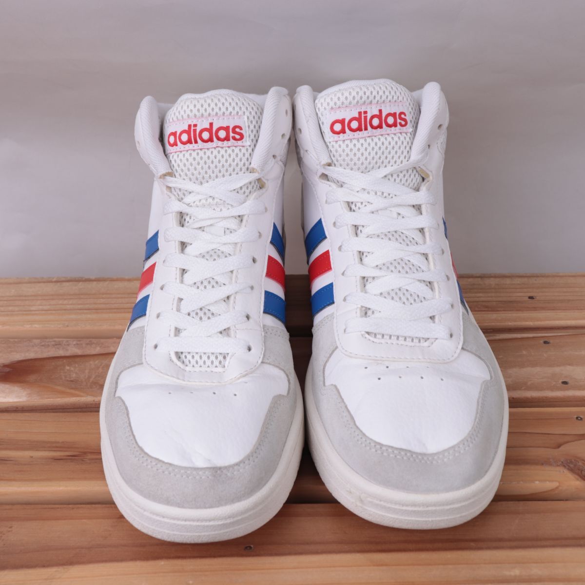 z3572 Adidas обруч s2.0 mid US10 28.0cm/ белый белый синий красный светло-серый adidas Hoops 2.0 Mid мужской спортивные туфли б/у 