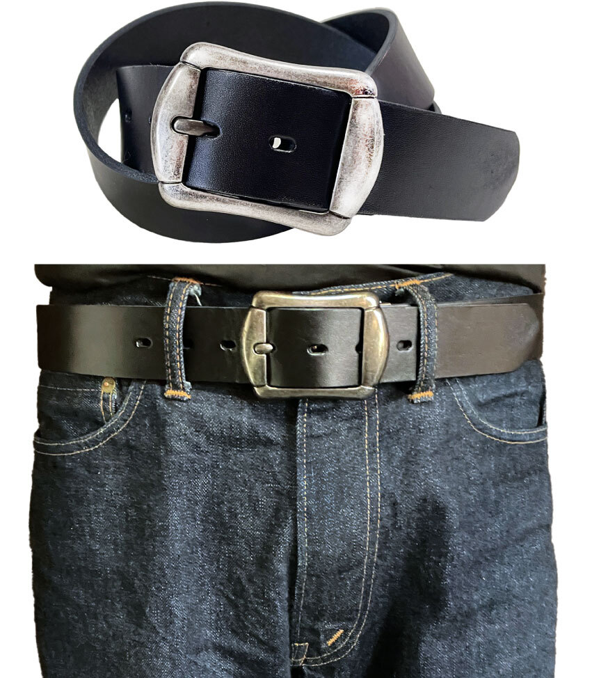 ■ 極厚 最厚部 4.2mm 38mm幅 数量限定 格安 スタート 新品 日本製 姫路レザー BK ベルト ANTIQUE 牛革 GS ミリタリー 栃木レザー ■_画像1