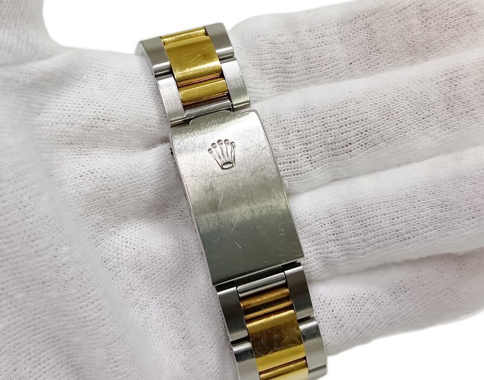 ROLEX ロレックス 腕時計 Ref.16203 P番台 Cal.3135 デイトジャスト メンズ グレー ローマン インデックス K18/SS コンビ 自動巻 AT 不動品_画像7