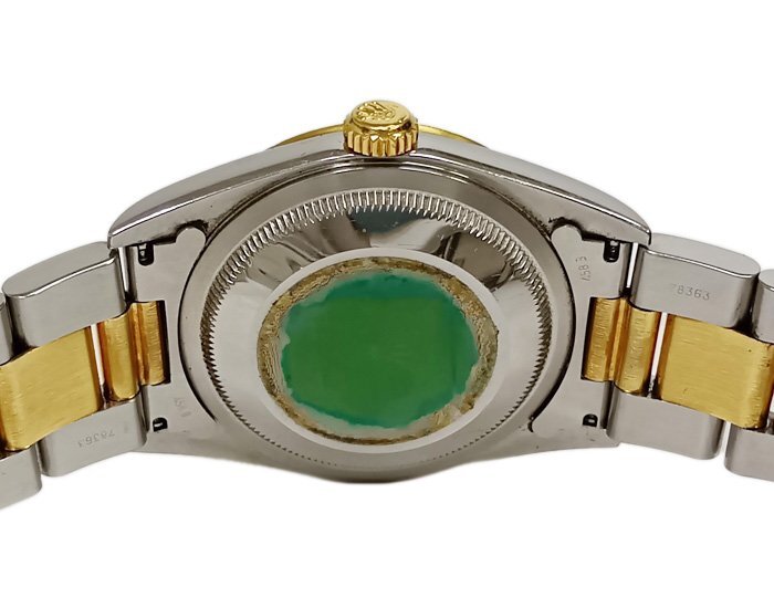 ROLEX ロレックス 腕時計 Ref.16203 P番台 Cal.3135 デイトジャスト メンズ グレー ローマン インデックス K18/SS コンビ 自動巻 AT 不動品_画像4