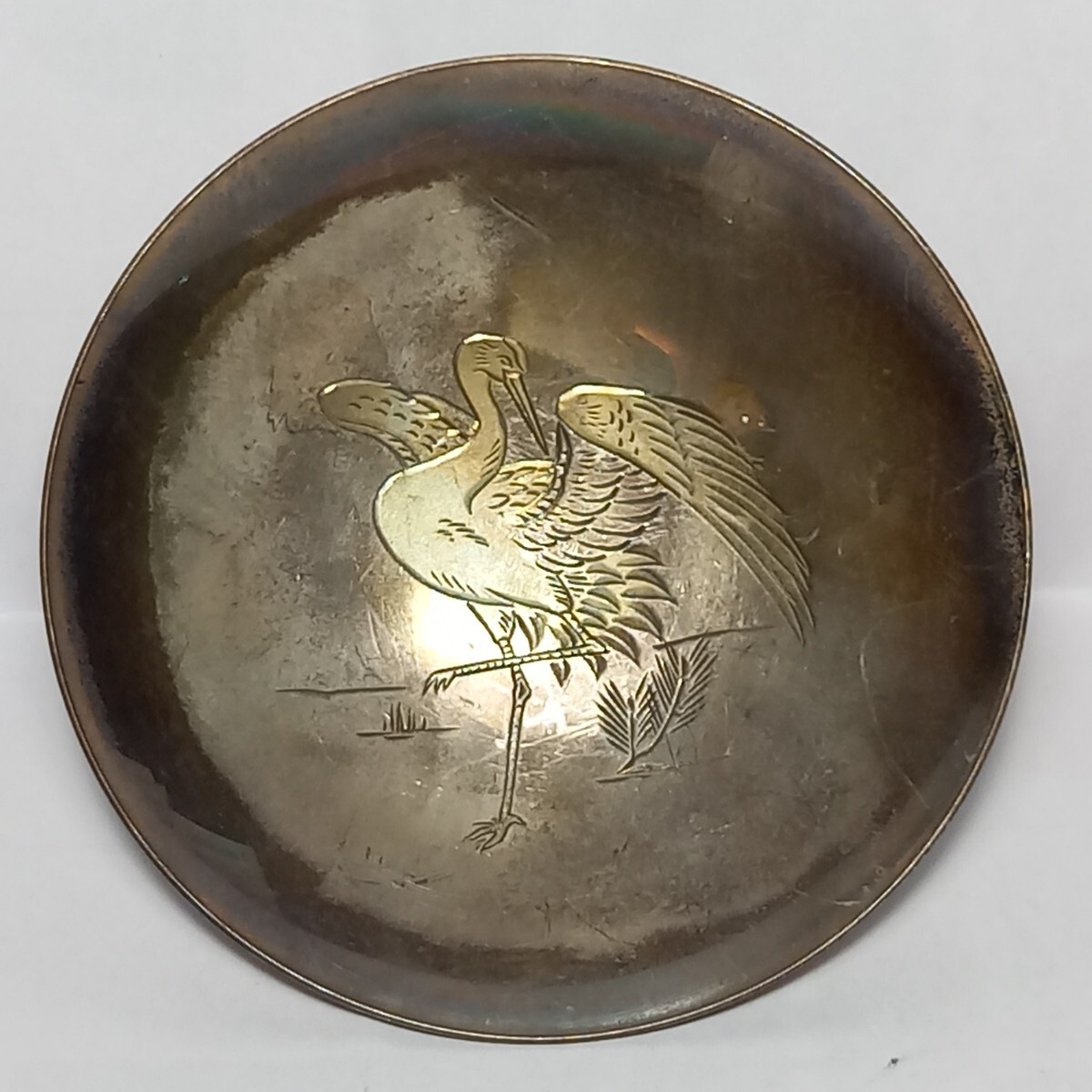 серебряный чашечка для сакэ журавль. map оригинальный серебряный 68.69g посуда для сакэ SILVER серебряный чашечка для сакэ журавль. map оригинальный серебряный 68.69g посуда для сакэ SILVER