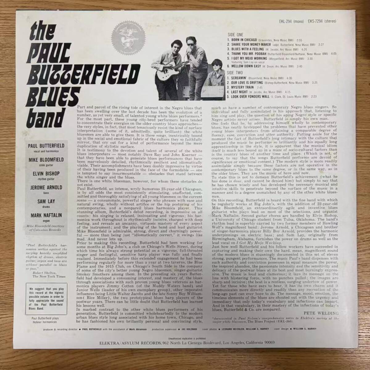 美盤 LP Paul Butterfield Blues Band P8605E ELEKTRA Japan NB1125-35_画像4