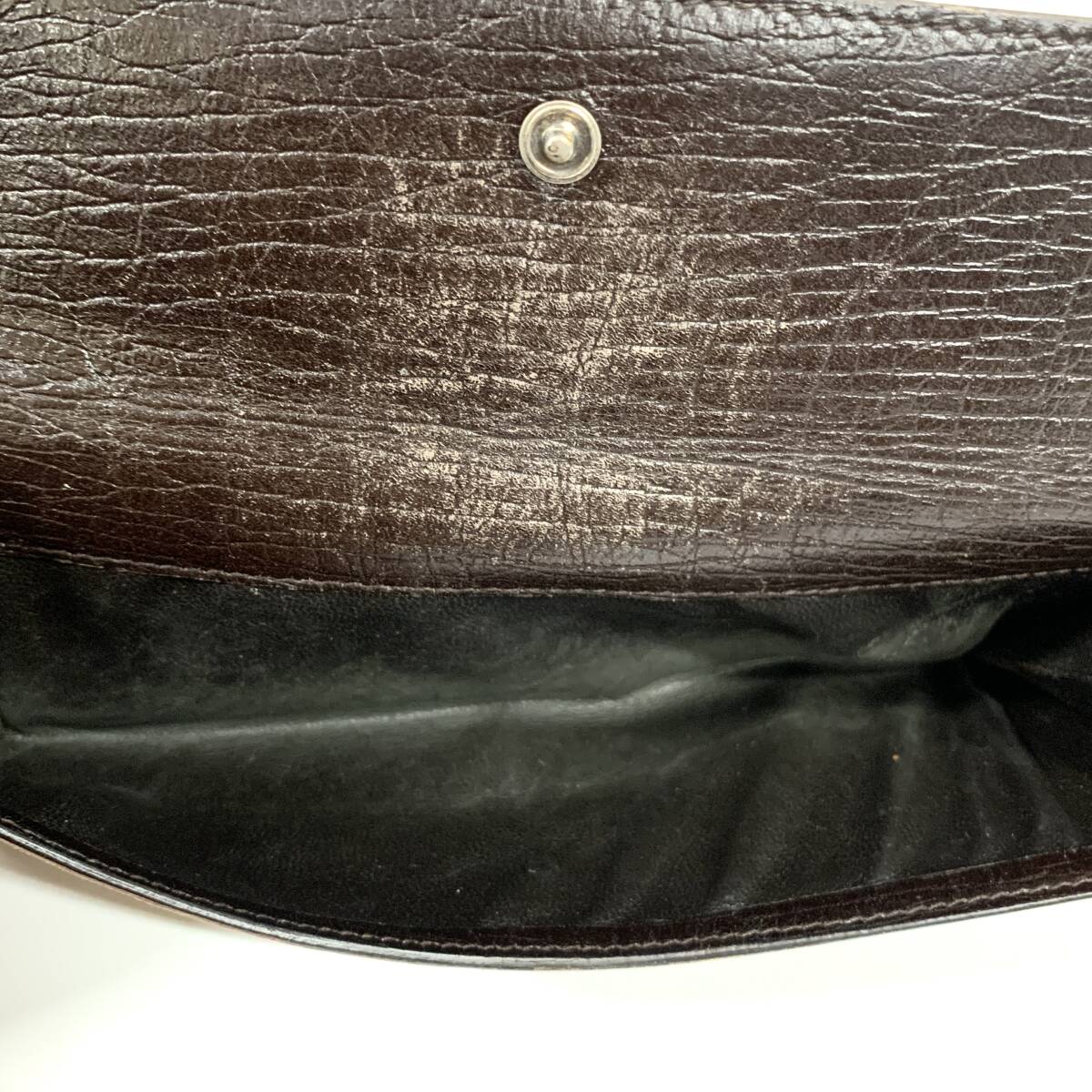 1円～ 6TA26051025 GUCCI グッチ GG柄 キャンパス 二つ折り財布 長財布 ブラウン系 中古品 ブランド品_画像8