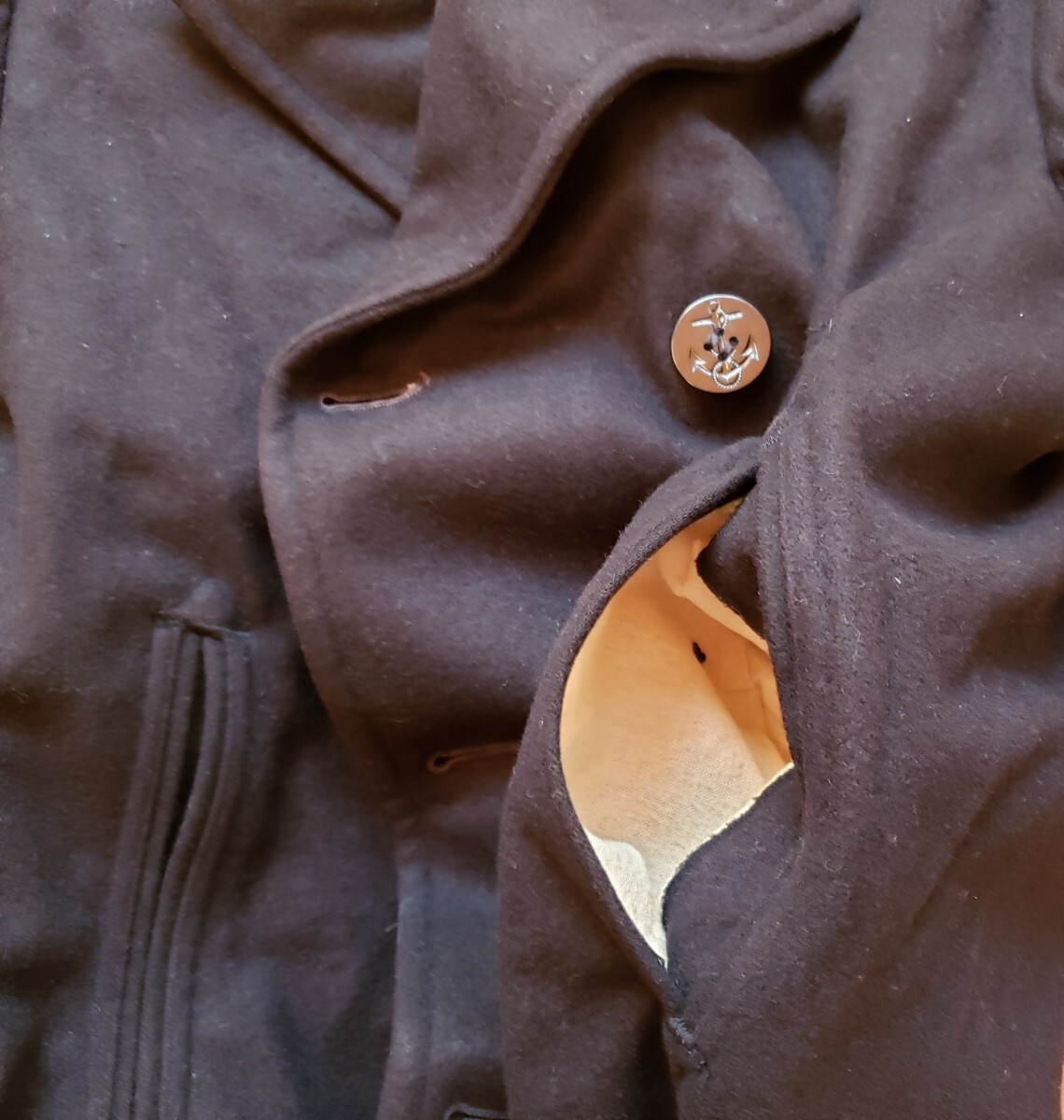 【送料無料】 Pコート ピーコート 42R 濃紺 ネイビーブルー XLサイズ相当 アイビー トラッド ヘビーデューティー_画像4