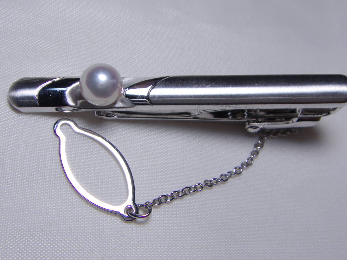  Akoya жемчуг книга@ жемчуг книга@ жемчуг запонки булавка для галстука 2 пункт . суммировать все блеск teli шар SILVER925 печать примерно 21.47g Vintage D723