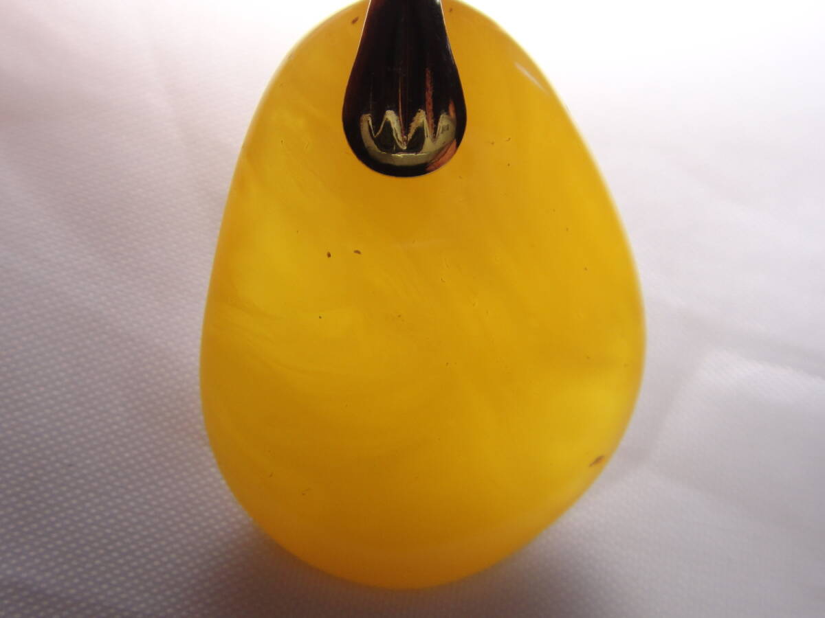 本琥珀　本コハク　ロイヤルアンバー　ネックレストップ　チャーム　良い色味　925刻印　レトロ　ヴィンテージ　D729_画像4