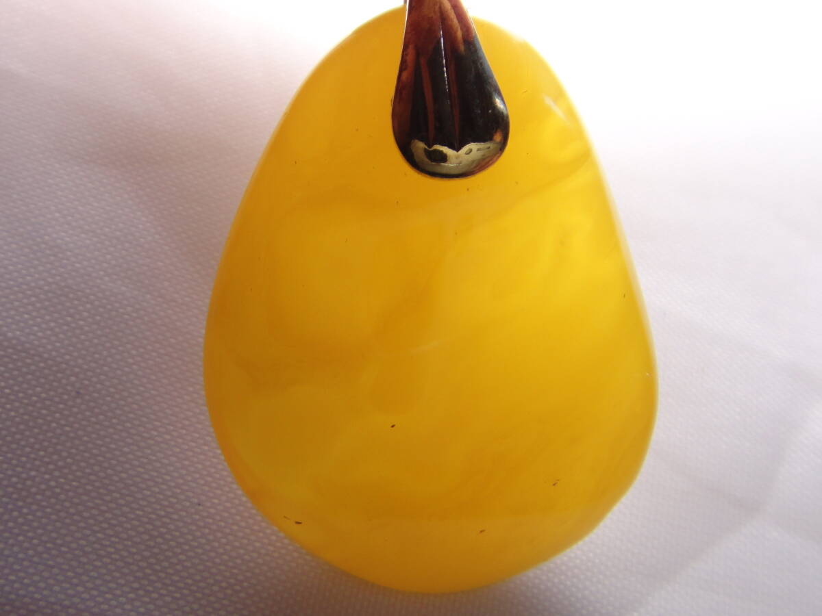 本琥珀　本コハク　ロイヤルアンバー　ネックレストップ　チャーム　良い色味　925刻印　レトロ　ヴィンテージ　D729_画像5