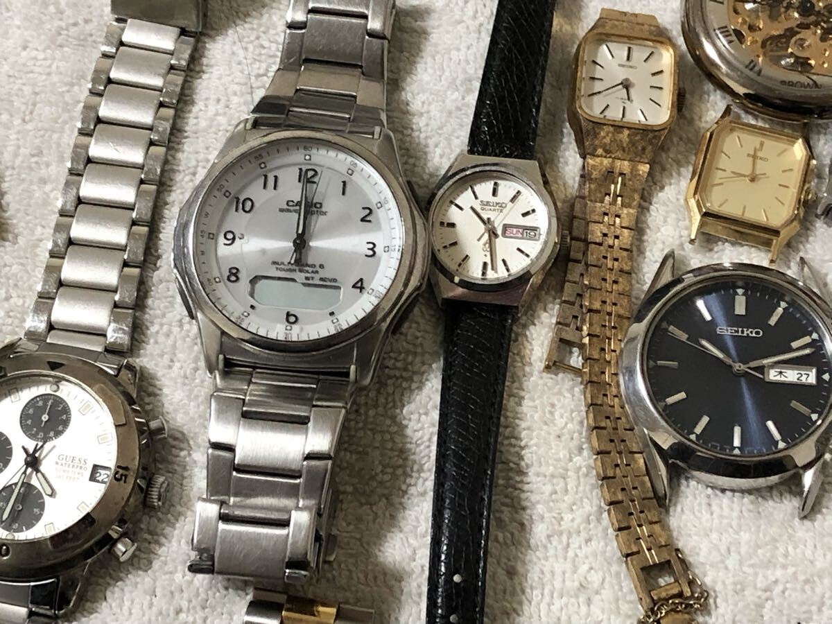 1円　SEIKO CASIO スウォッチ　クォーツ　20本　まとめ　まとめ売り　腕時計　時計 セイコー　カシオ　現状品　デイデイト　ジャンク　_画像8
