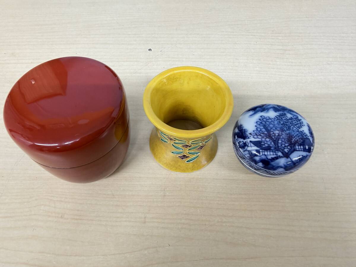 茶道具一式　短冊箱入り　煎茶道具　抹茶碗　棗　水差し　香合　他_画像6