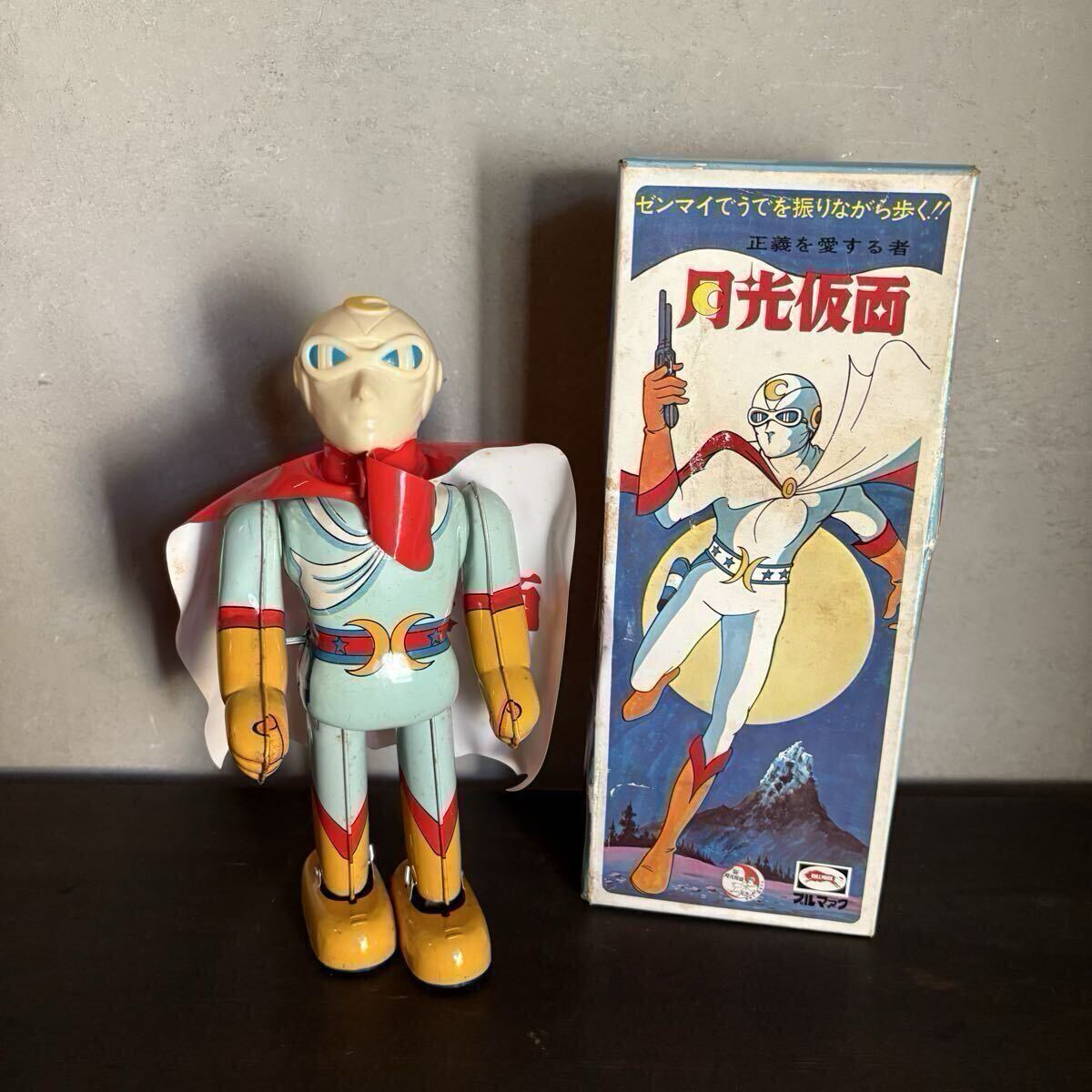  передвижной товар [ Gekko Kamen жестяная пластина zen мой фигурка ]bruma.k с коробкой подлинная вещь Showa Retro .. фирма 2 пара ходьба 