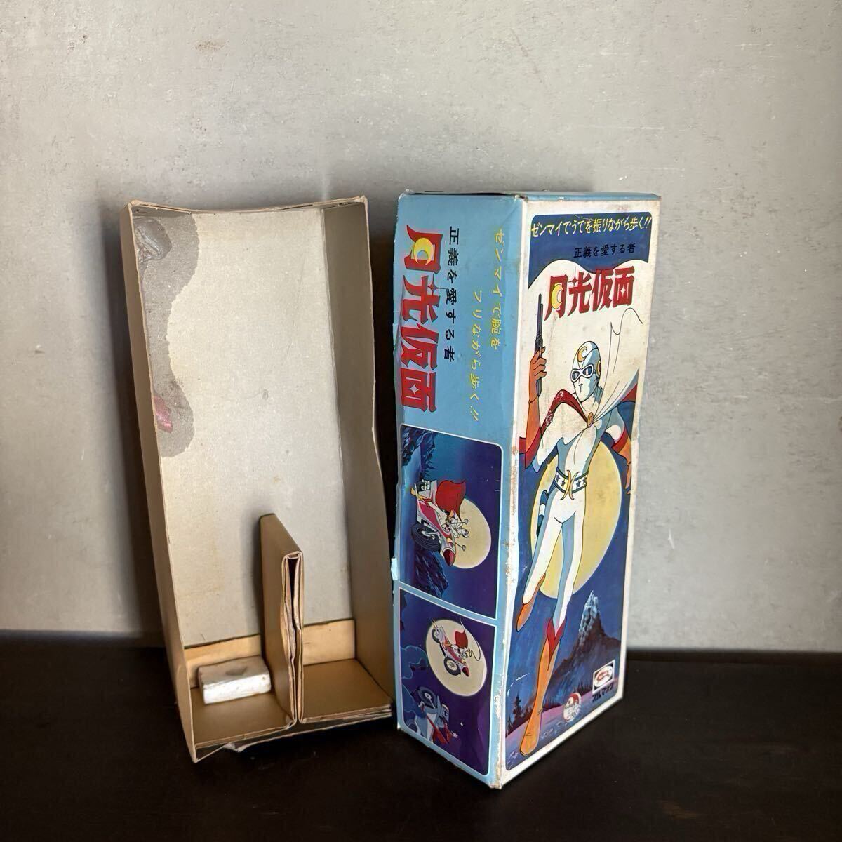  передвижной товар [ Gekko Kamen жестяная пластина zen мой фигурка ]bruma.k с коробкой подлинная вещь Showa Retro .. фирма 2 пара ходьба 