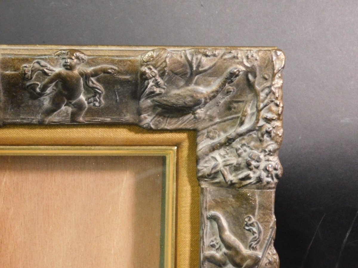 空額 額縁 SM号 油彩用 木製装飾額 額装 木地 ガラス 中古品 w250416_画像4