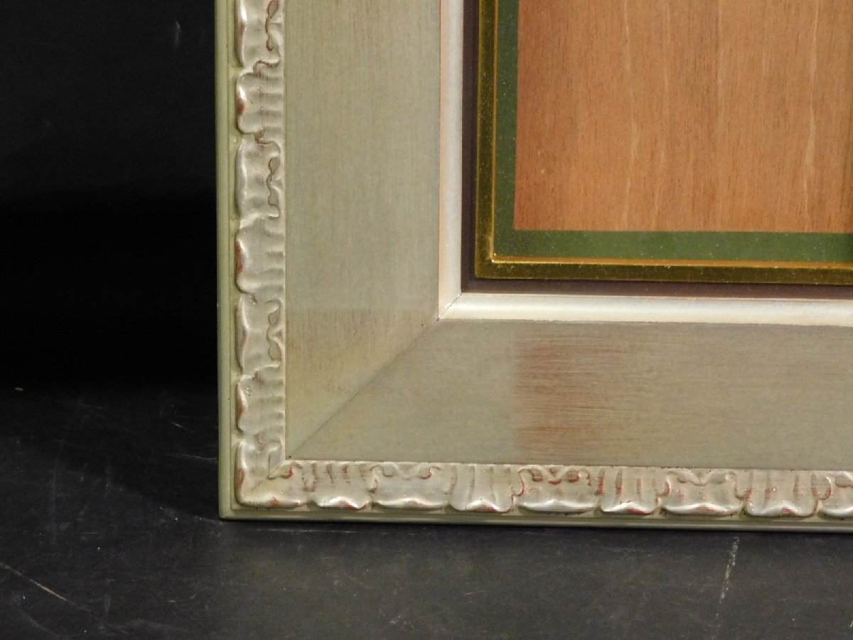 空額 額縁 SM号 油彩用 木製装飾額 銀彩(シルバー) 額装 木地 ガラス 中古品 ① w250417_画像5