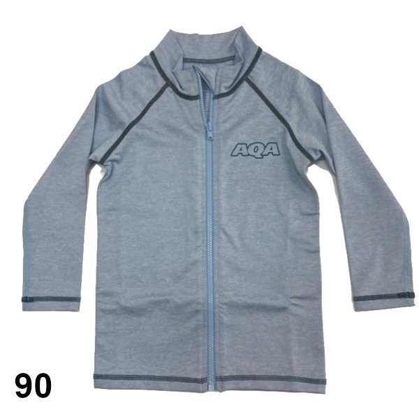  быстрое решение новый товар Rush Guard размер 90 длинный рукав полный Zip UV cut голубой серый бесплатная доставка 