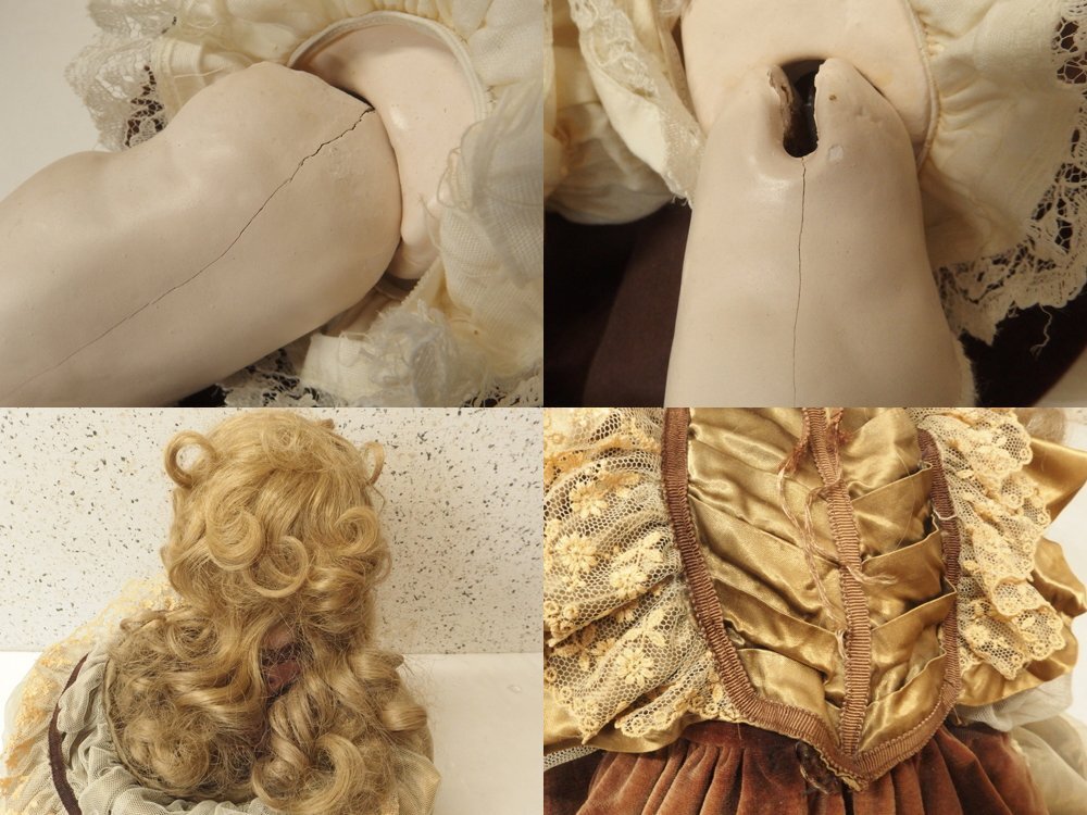 1150193w【Collectors Doll JUMEAU CD-102】コレクターズドール ジュモー ビスクドール/中古品/全長46㎝程/昭和レトロ 陶器 西洋人形_画像10