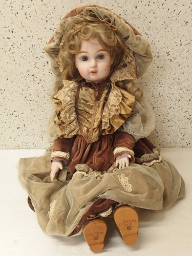 1150193w【Collectors Doll JUMEAU CD-102】コレクターズドール ジュモー ビスクドール/中古品/全長46㎝程/昭和レトロ 陶器 西洋人形_画像1