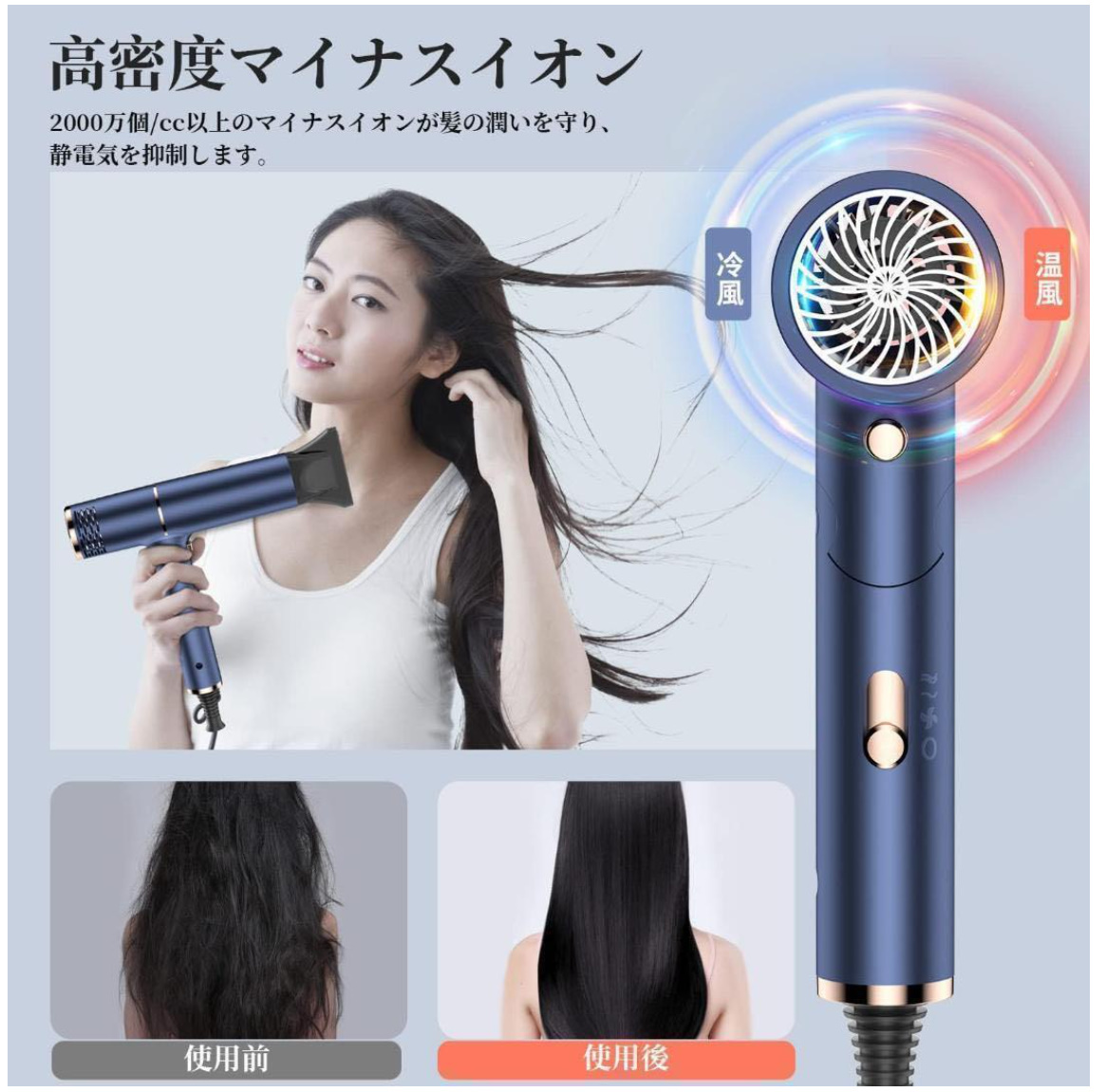  промышленные круги фен большой поток воздуха скорость .1500W отрицательный ион складной салон специальный Panasonic *lifa.. дешевый синий новый товар не использовался 