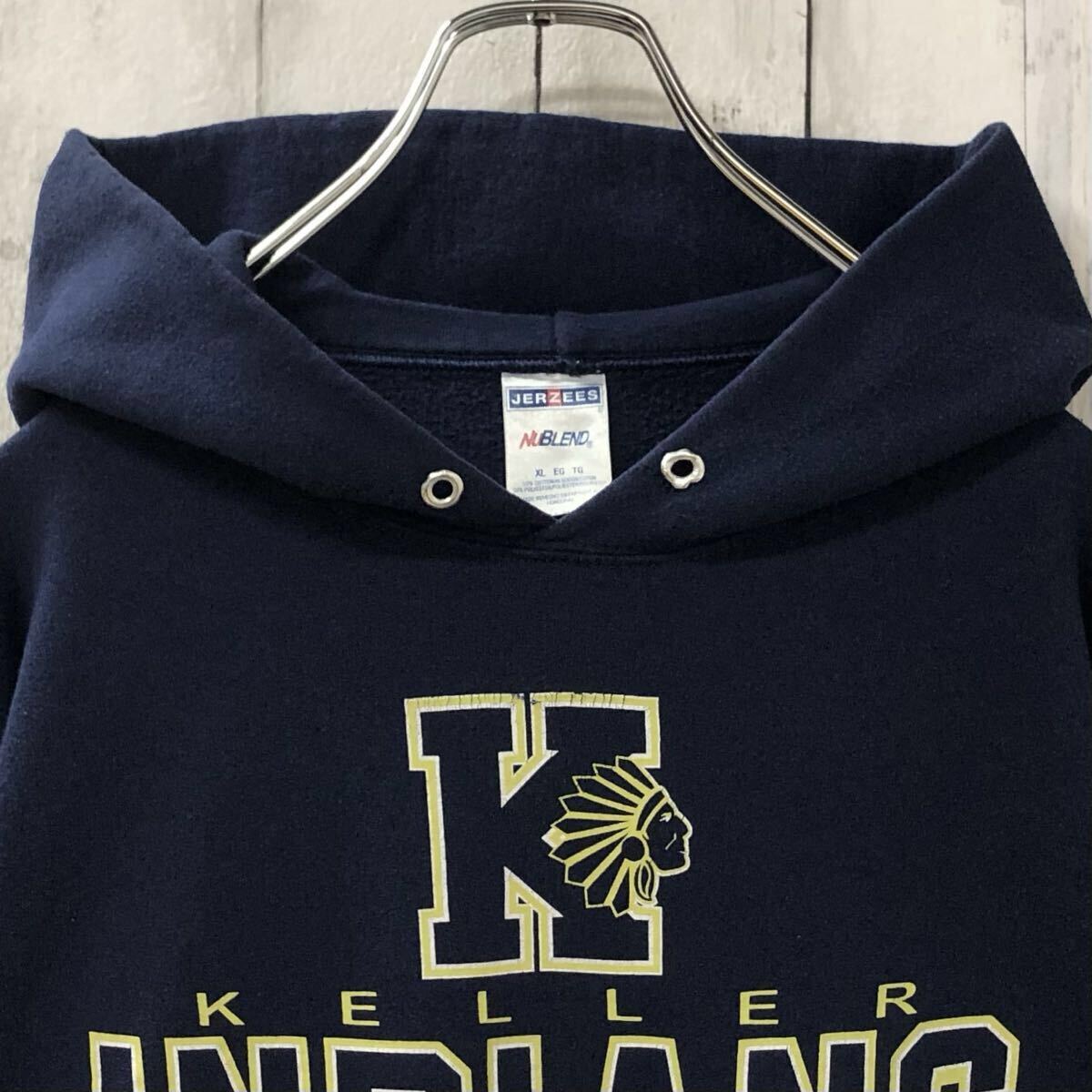 ジャージーズ US アメリカ古着 カレッジ チーム プリント スウェット パーカー XL_画像3