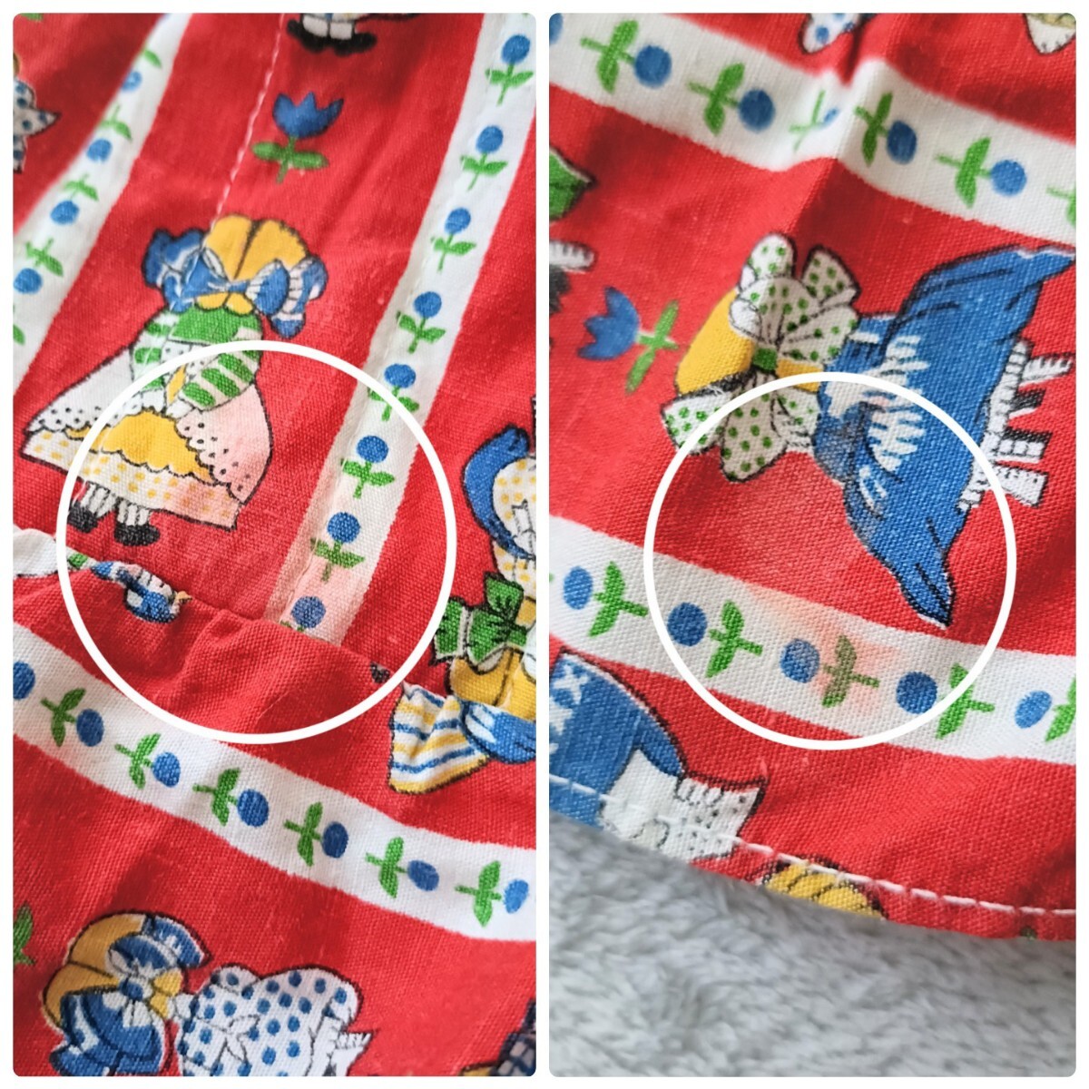 USA製 ヴィンテージキッズスカート キルティング ストライプ レトロポップ vintage ロング丈 フレアスカート ミディ丈 子供服 アメリカ古着_画像8