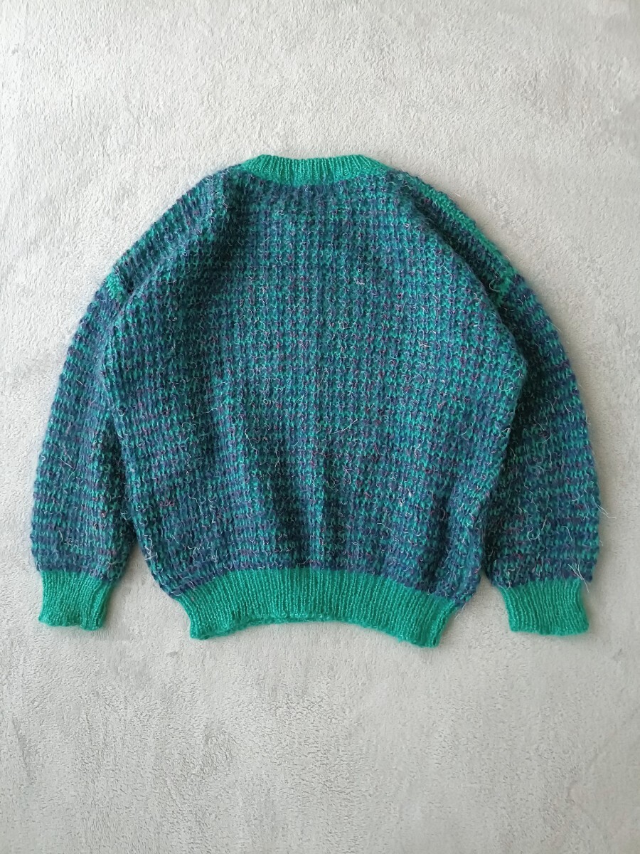 アイルランド製 シャギーウール ハンドニットセーター 手編み ユーロ モヘア QuillsWoollenMarket ヴィンテージ 北欧 ヨーロッパ古着_画像3