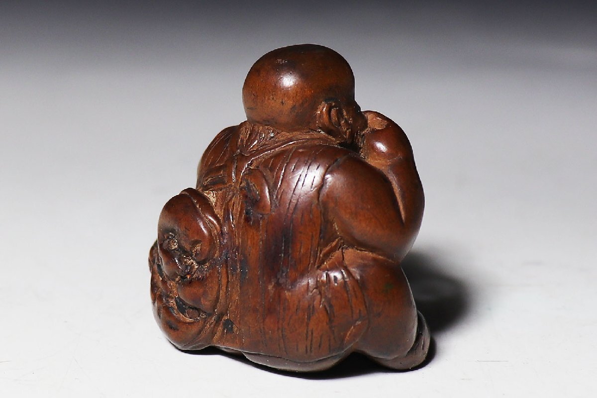 [ персик ].. предмет : дерево гравюра netsuke поверхность держать ....-