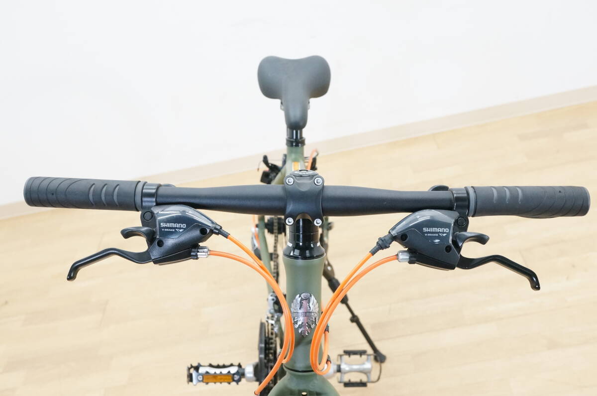 前ダ：【Bianchi/ビアンキ】C SPORT 1 カメレオンテスポーツ クロスバイク サイズ47 マットミリタリーグリーン 3×8S 自転車 サイクリング_画像3