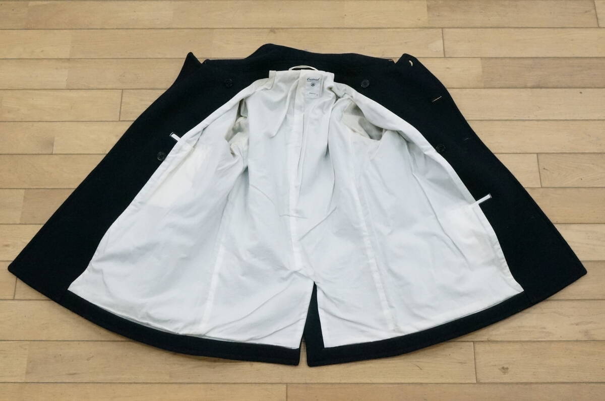 東ハ:【ORCIVAL/オーシバル】メルトン ピーコート サイズ4 着丈約73㎝ 身幅約53㎝ Pコート ウール90% ダブルPコート ★送料無料★_画像6