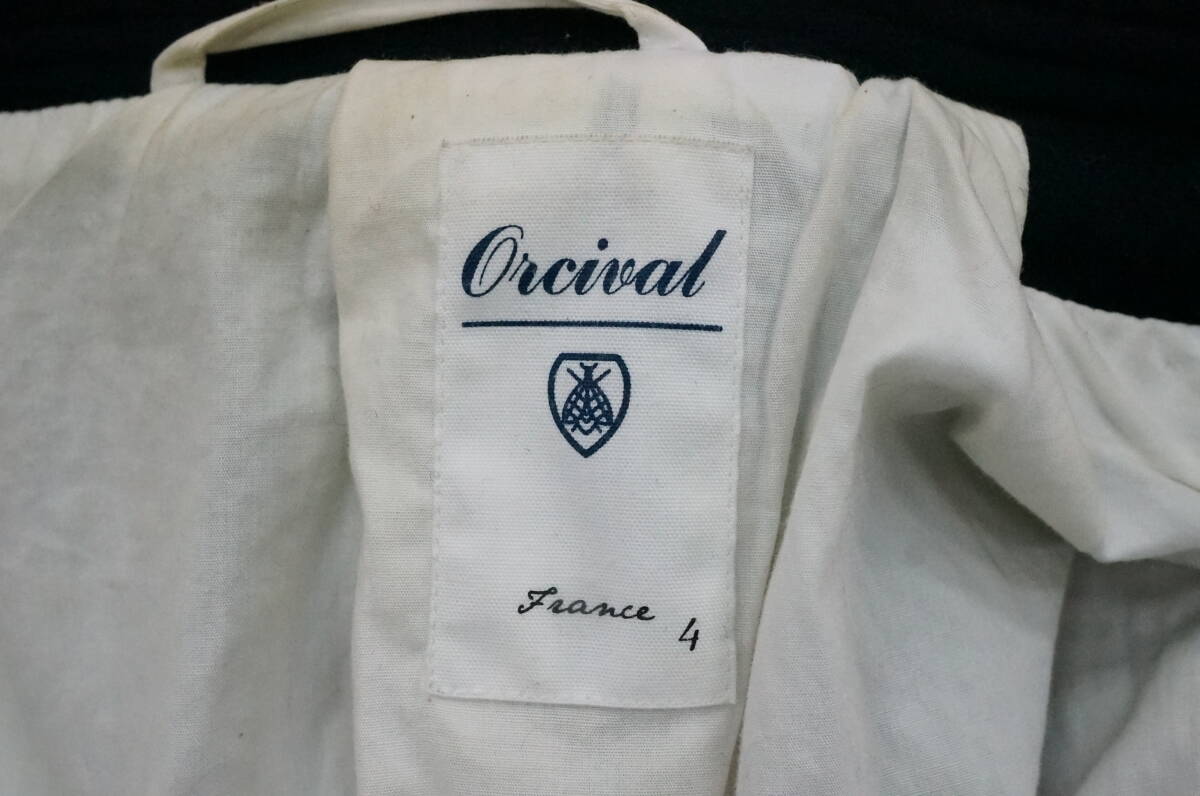 東ハ:【ORCIVAL/オーシバル】メルトン ピーコート サイズ4 着丈約73㎝ 身幅約53㎝ Pコート ウール90% ダブルPコート ★送料無料★_画像9