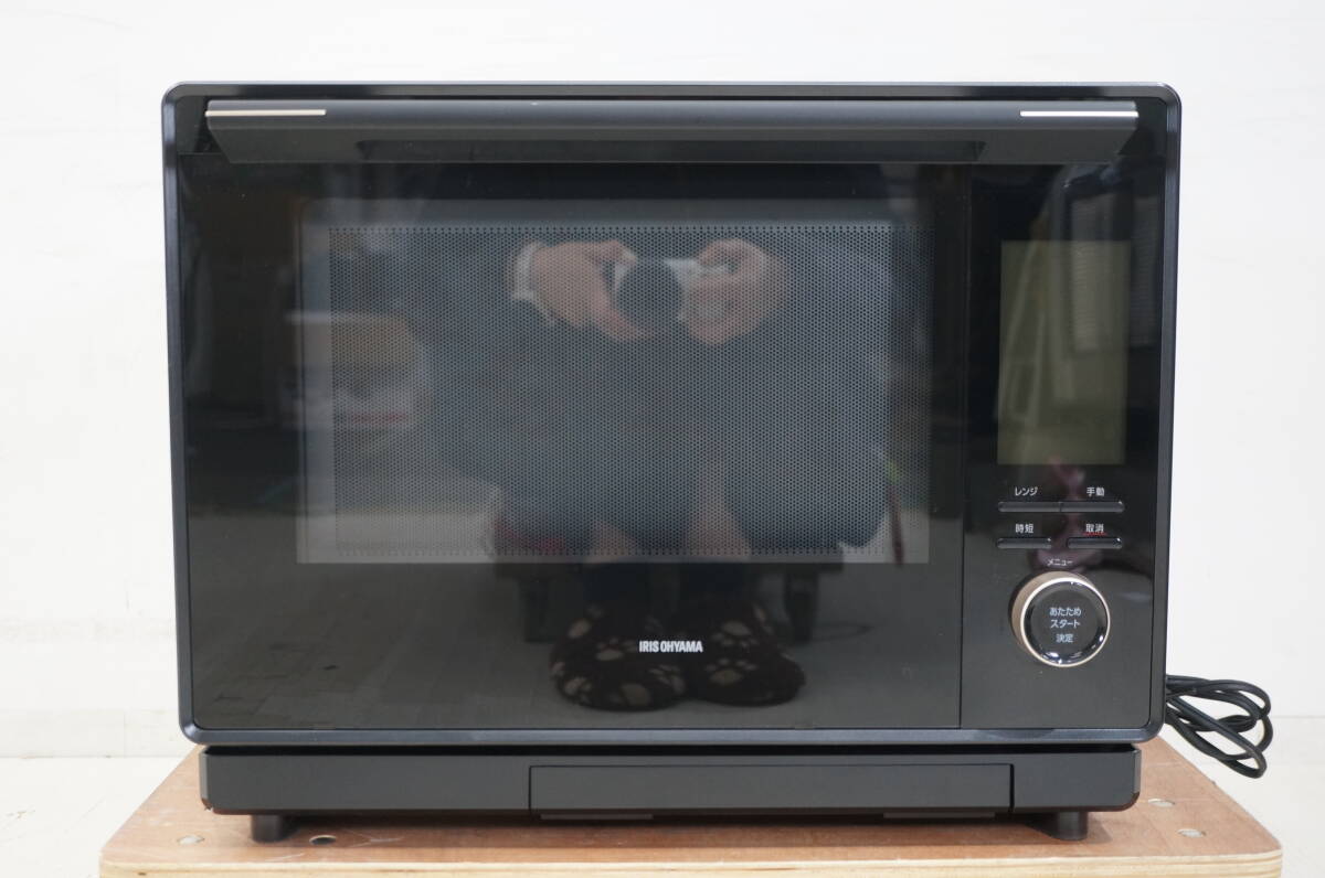 東ハ:【アイリスオーヤマ】コンベクションスチームオーブンレンジ MS-F3003-B 2022年 上下フラット庫内 お手入れメニュー搭載 ★送料無料★_画像2