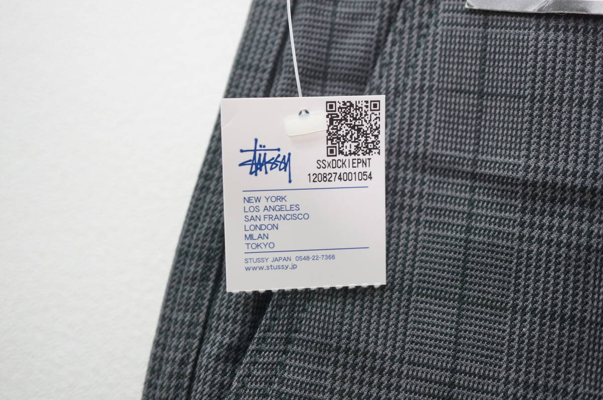 東ハ:未使用【STUSSY × DICKIES】ステューシー ディッキーズ コラボ ワークパンツ 32 チェック柄 紙タグ付 ★送料無料★_画像9