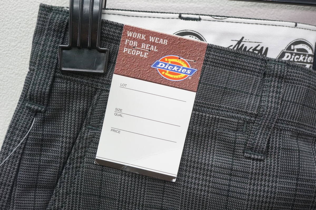 東ハ:未使用【STUSSY × DICKIES】ステューシー ディッキーズ コラボ ワークパンツ 32 チェック柄 紙タグ付 ★送料無料★_画像7