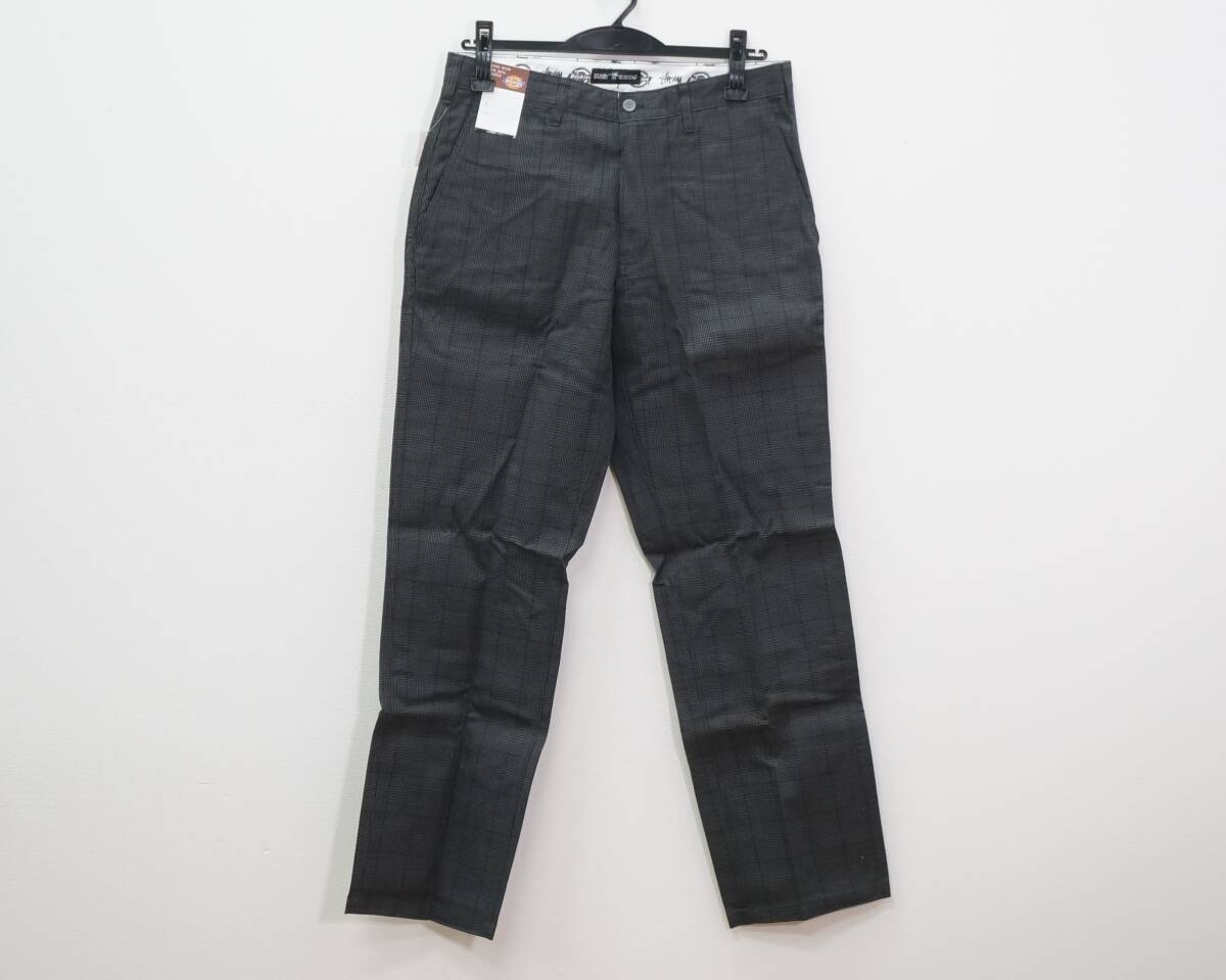 東ハ:未使用【STUSSY × DICKIES】ステューシー ディッキーズ コラボ ワークパンツ 32 チェック柄 紙タグ付 ★送料無料★_画像2