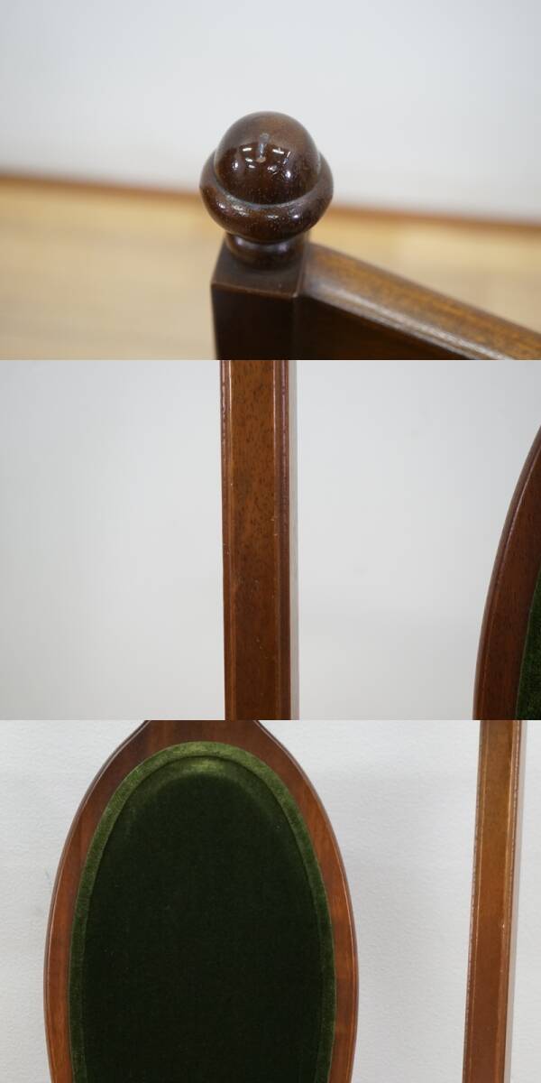 東ハ:【ナガノインテリア】クラシックスタイル モケット ダイニングチェア 2脚セット 天然木フレーム 食卓椅子 リビング家具 ★送料無料★_画像7