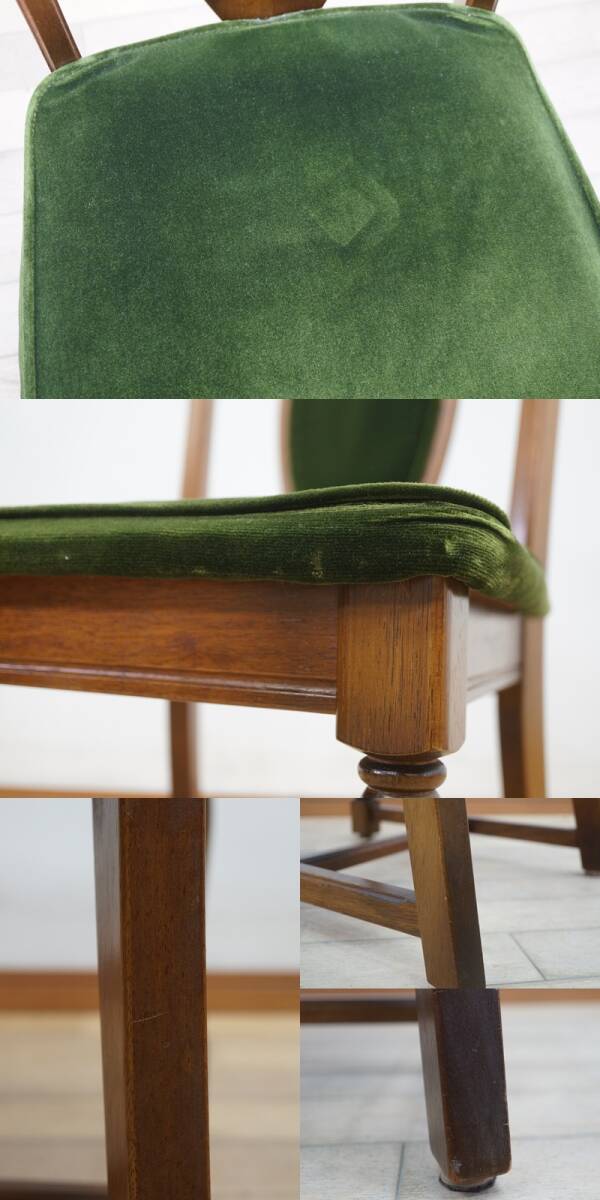 東ハ:【ナガノインテリア】クラシックスタイル モケット ダイニングチェア 2脚セット 天然木フレーム 食卓椅子 リビング家具 ★送料無料★_画像9