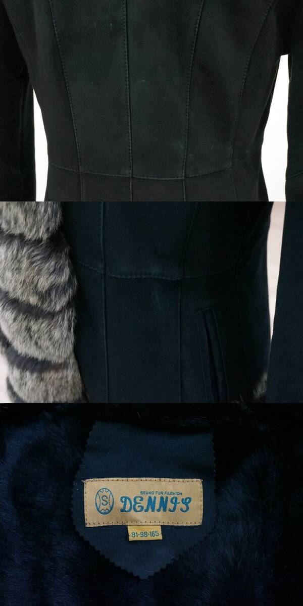 東ハ:【DENNIS】SEUNG FUR FASHION ファーコート 身幅約45㎝ 着丈約80.5㎝ ウィメンズ レディース 防寒コート ★送料無料★_画像10