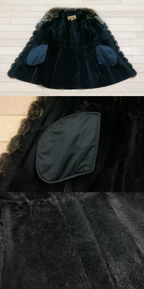 東ハ:【DENNIS】SEUNG FUR FASHION ファーコート 身幅約45㎝ 着丈約80.5㎝ ウィメンズ レディース 防寒コート ★送料無料★_画像9