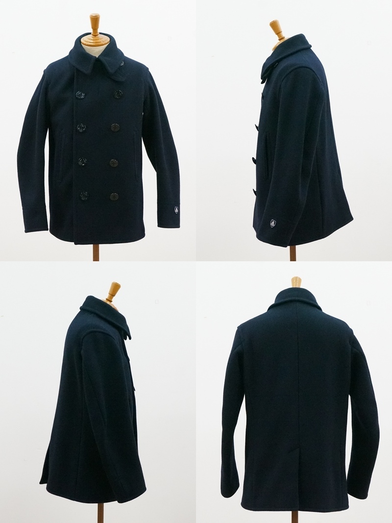 東ハ:【ORCIVAL/オーシバル】メルトン ピーコート サイズ4 着丈約73㎝ 身幅約53㎝ Pコート ウール90% ダブルPコート ★送料無料★_画像2