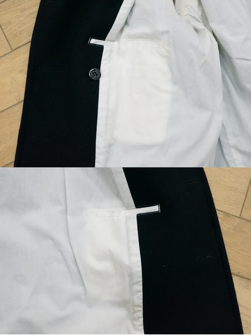 東ハ:【ORCIVAL/オーシバル】メルトン ピーコート サイズ4 着丈約73㎝ 身幅約53㎝ Pコート ウール90% ダブルPコート ★送料無料★_画像7