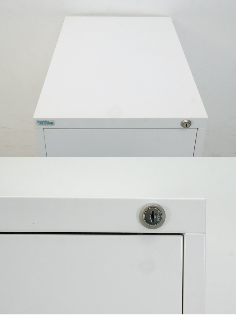 東ハ:スチール家具ブランド【ceha社】オフィス家具 ファイリングキャビネット 高さ約101.5㎝ 幅約40×奥行約63㎝ 鍵付き書庫 ★送料無料★_画像4
