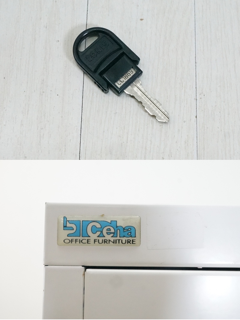 東ハ:スチール家具ブランド【ceha社】オフィス家具 ファイリングキャビネット 高さ約101.5㎝ 幅約40×奥行約63㎝ 鍵付き書庫 ★送料無料★_画像10