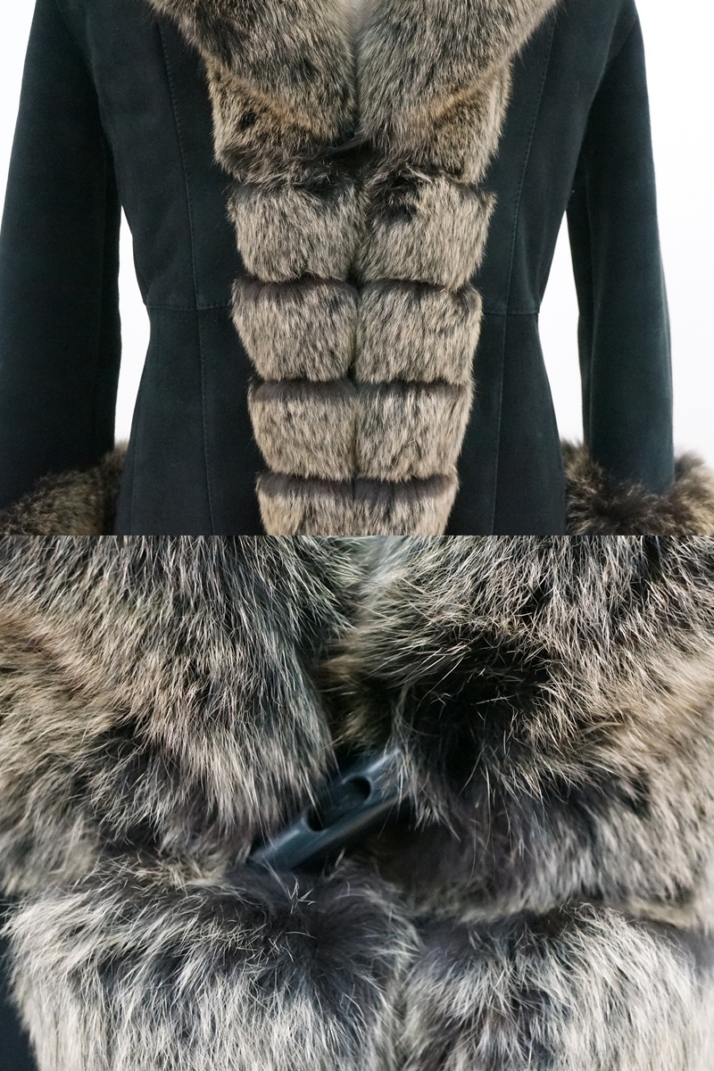 東ハ:【DENNIS】SEUNG FUR FASHION ファーコート 身幅約45㎝ 着丈約80.5㎝ ウィメンズ レディース 防寒コート ★送料無料★_画像5